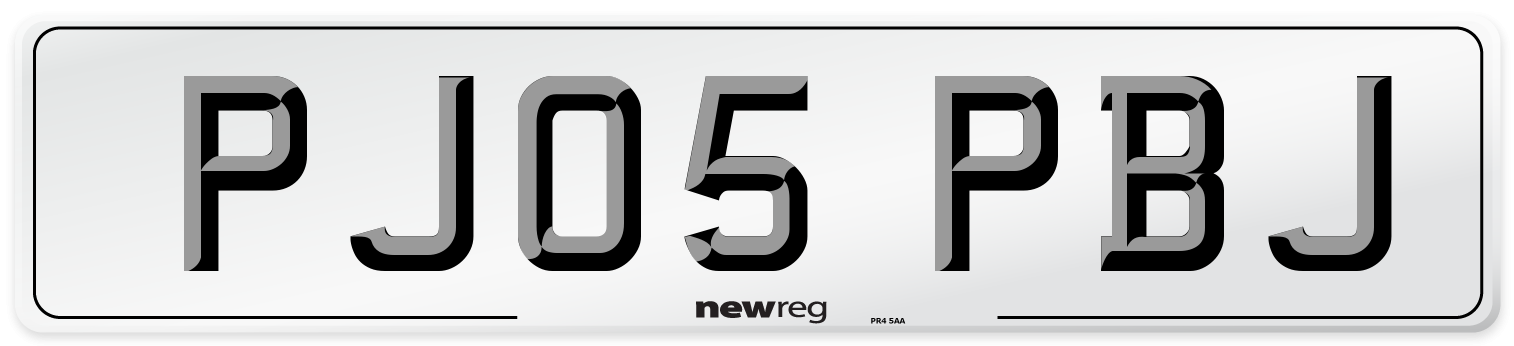 PJ05 PBJ Number Plate from New Reg
